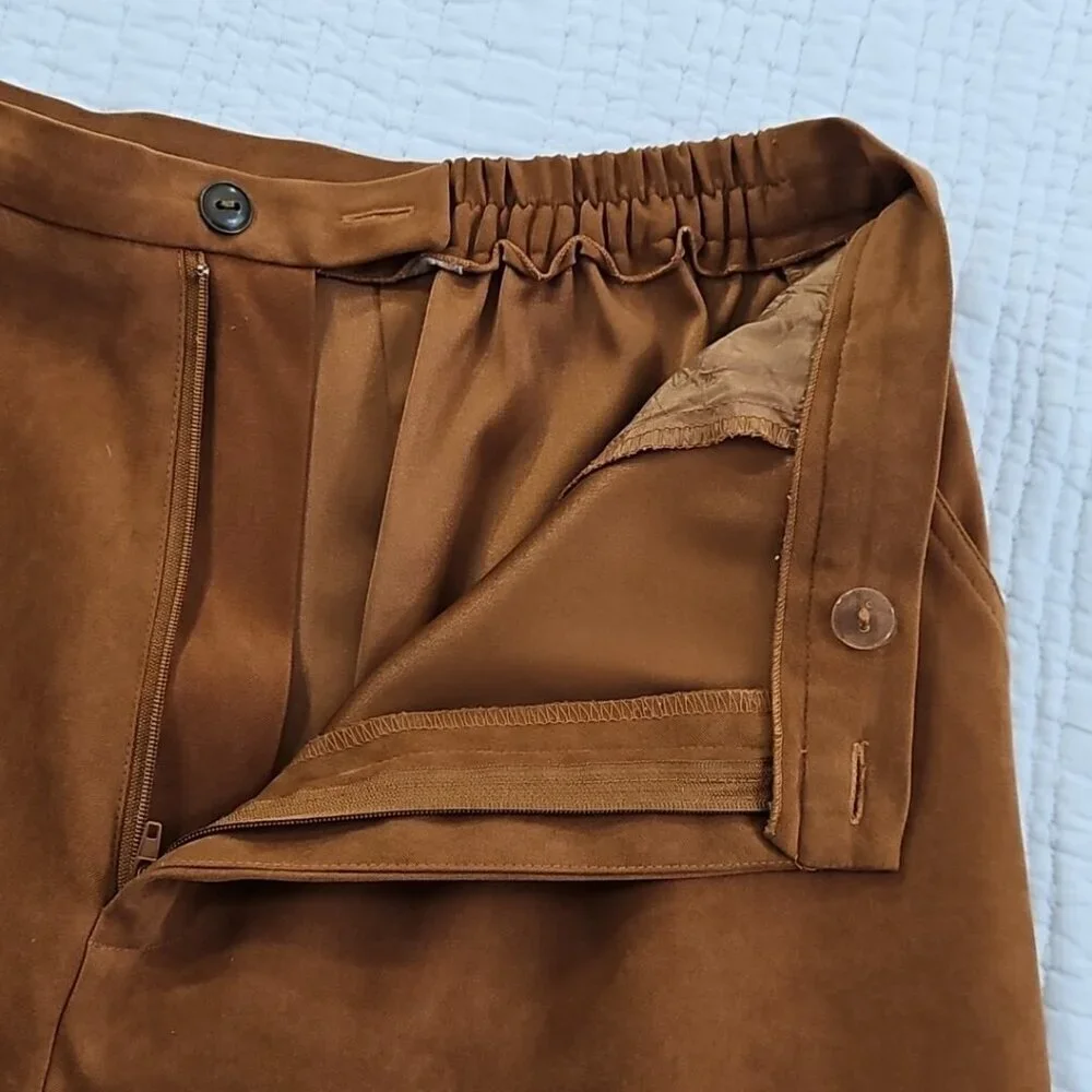 Capistrano‎ Essentials Women's Plus Size 16W High Rise Tan Pants Pockets EUC LN